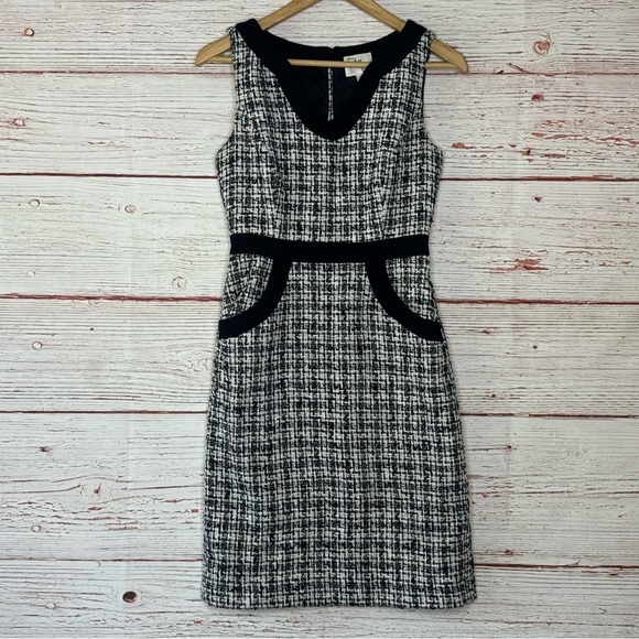 Milly of New York Dresses & Skirts - Milly of New York Boucle Tweed Sleeveless Sheath Dress Black/White Sz 0